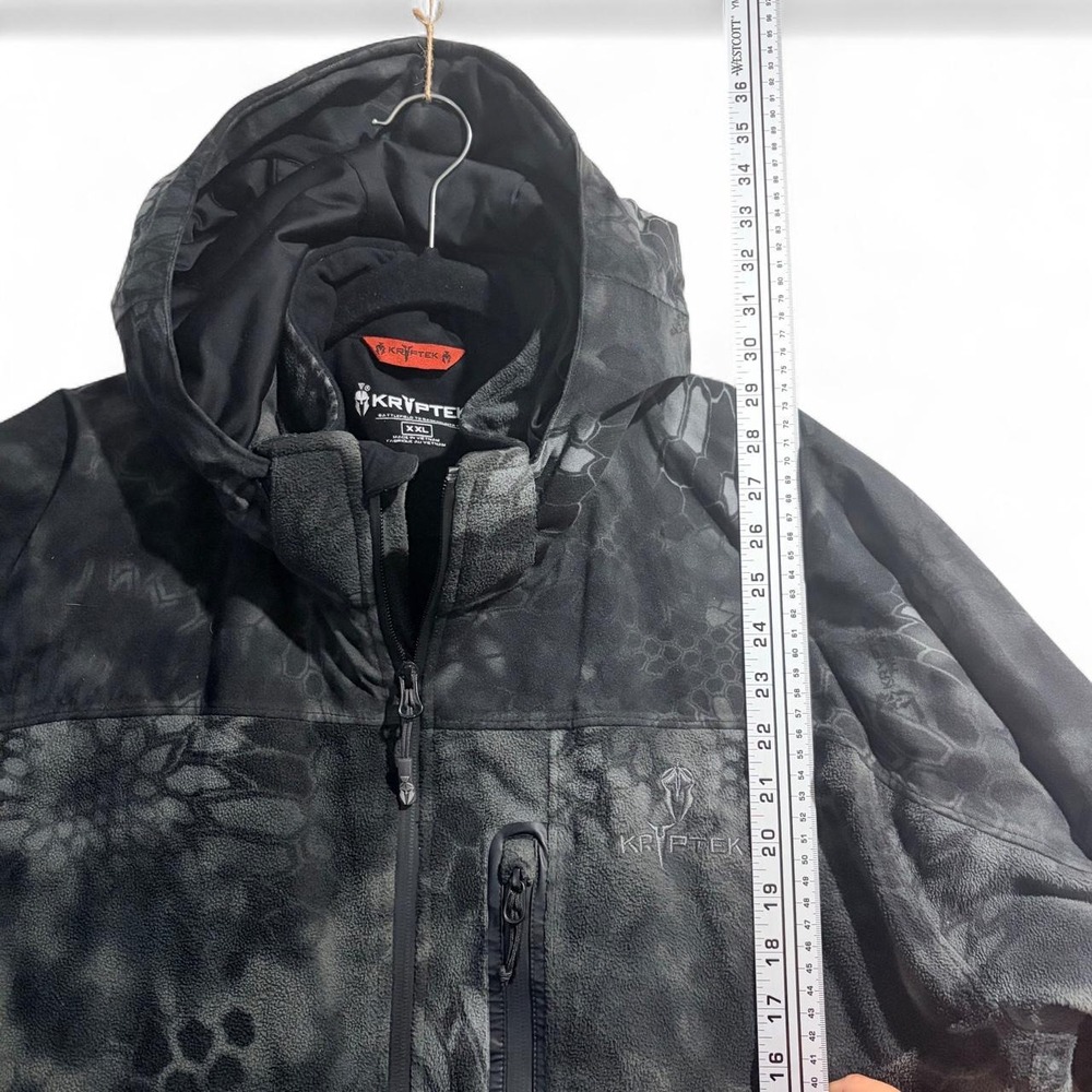 Kryptek Mens Camo Jacket XXL Black Gray Thinsulate Tactical Hooded Fleece - Picture 8 of 8